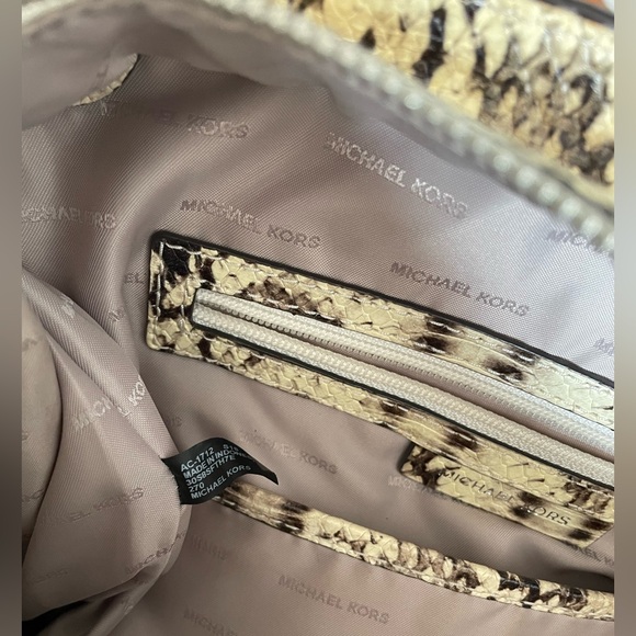 Michael Kors Snake Print Tote - Cream and Black - Picture 9 of 10